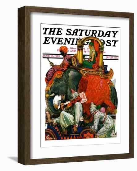 "Circus Parade," Saturday Evening Post Cover, June 16, 1928-Elbert Mcgran Jackson-Framed Giclee Print