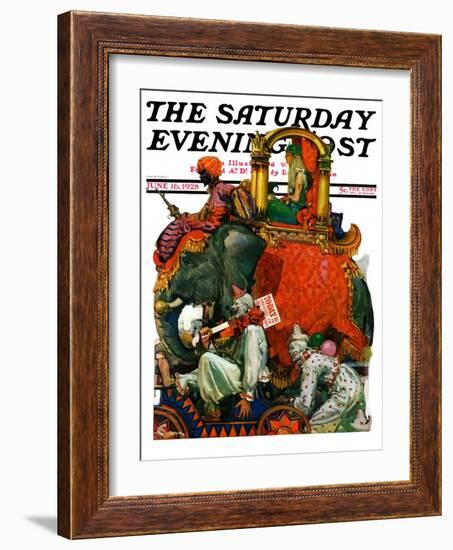 "Circus Parade," Saturday Evening Post Cover, June 16, 1928-Elbert Mcgran Jackson-Framed Giclee Print