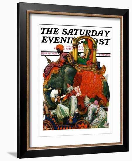 "Circus Parade," Saturday Evening Post Cover, June 16, 1928-Elbert Mcgran Jackson-Framed Giclee Print