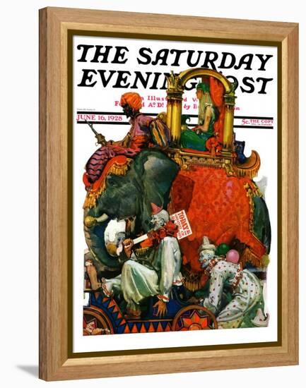 "Circus Parade," Saturday Evening Post Cover, June 16, 1928-Elbert Mcgran Jackson-Framed Premier Image Canvas