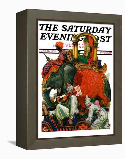 "Circus Parade," Saturday Evening Post Cover, June 16, 1928-Elbert Mcgran Jackson-Framed Premier Image Canvas