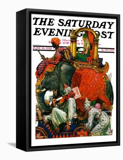 "Circus Parade," Saturday Evening Post Cover, June 16, 1928-Elbert Mcgran Jackson-Framed Premier Image Canvas