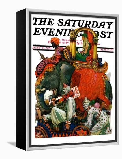 "Circus Parade," Saturday Evening Post Cover, June 16, 1928-Elbert Mcgran Jackson-Framed Premier Image Canvas