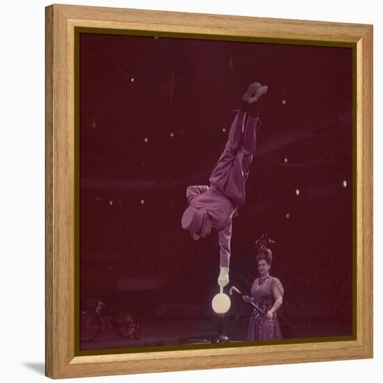 Circus Performer Balancing on Forefinger-Ralph Morse-Framed Premier Image Canvas