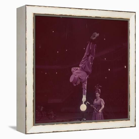 Circus Performer Balancing on Forefinger-Ralph Morse-Framed Premier Image Canvas