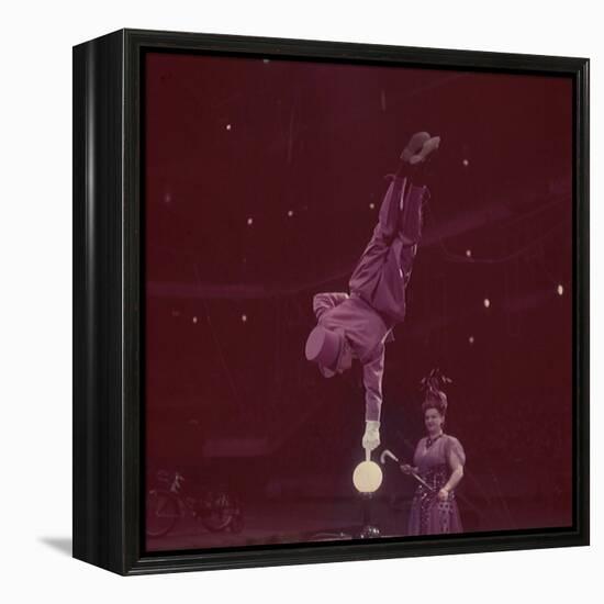 Circus Performer Balancing on Forefinger-Ralph Morse-Framed Premier Image Canvas