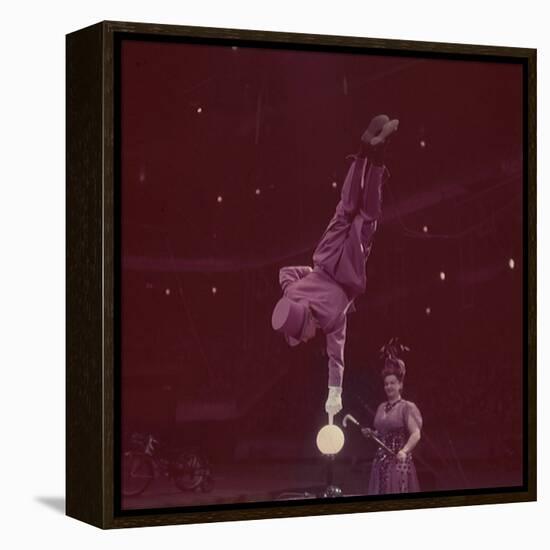 Circus Performer Balancing on Forefinger-Ralph Morse-Framed Premier Image Canvas