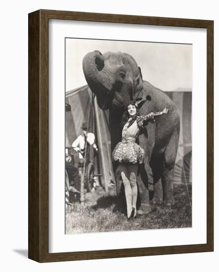 Circus Performer Posing with Elephant-Everett Collection-Framed Photographic Print