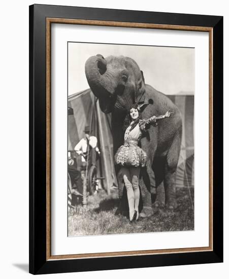 Circus Performer Posing with Elephant-Everett Collection-Framed Photographic Print