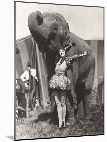 Circus Performer Posing with Elephant-Everett Collection-Mounted Photographic Print