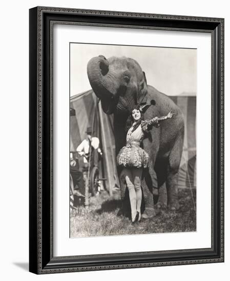 Circus Performer Posing with Elephant-Everett Collection-Framed Photographic Print