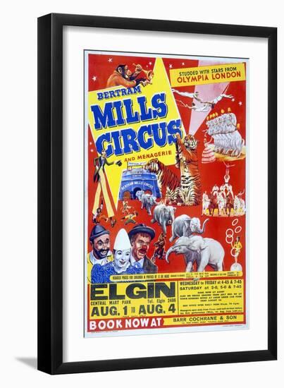 Circus Poster, B. Mills-null-Framed Art Print