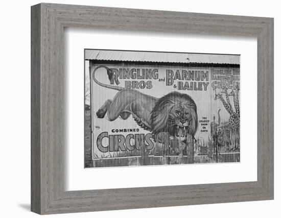 Circus poster covering a building in Alabama, 1936-Walker Evans-Framed Photographic Print