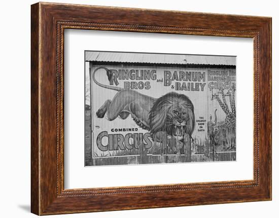 Circus poster covering a building in Alabama, 1936-Walker Evans-Framed Photographic Print