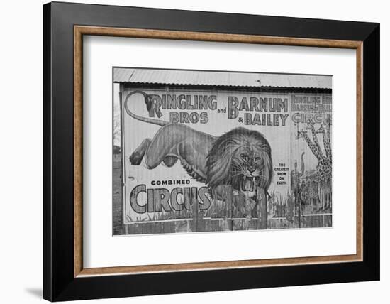 Circus poster covering a building in Alabama, 1936-Walker Evans-Framed Photographic Print