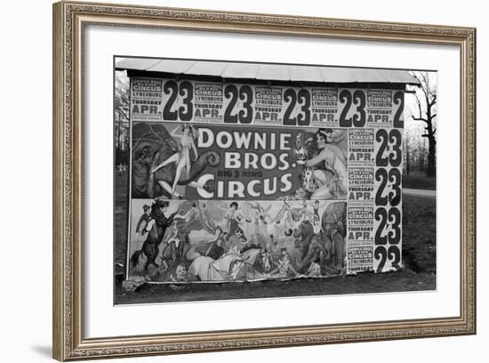 Circus poster covering a building near Lynchburg, South Carolina, 1936-Walker Evans-Framed Photographic Print