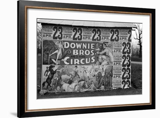 Circus poster covering a building near Lynchburg, South Carolina, 1936-Walker Evans-Framed Photographic Print