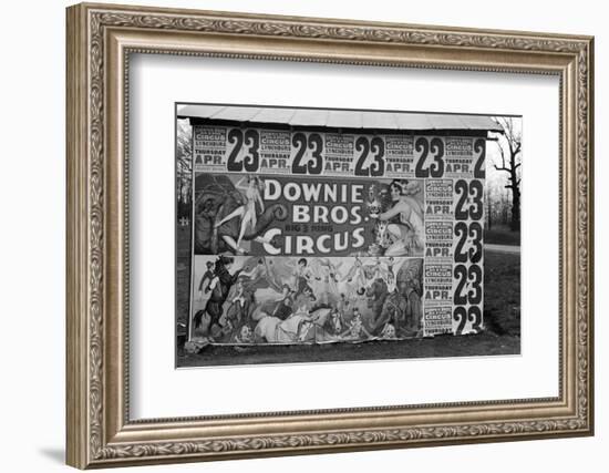 Circus poster covering a building near Lynchburg, South Carolina, 1936-Walker Evans-Framed Photographic Print