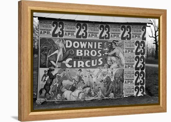 Circus poster covering a building near Lynchburg, South Carolina, 1936-Walker Evans-Framed Premier Image Canvas