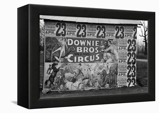 Circus poster covering a building near Lynchburg, South Carolina, 1936-Walker Evans-Framed Premier Image Canvas