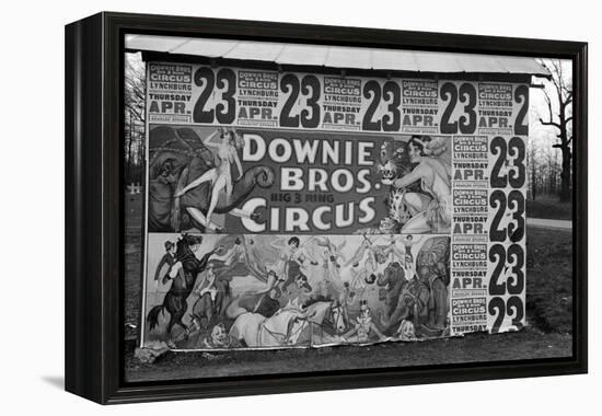 Circus poster covering a building near Lynchburg, South Carolina, 1936-Walker Evans-Framed Premier Image Canvas