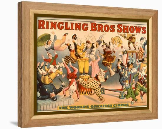 Circus Poster: Ringling Bros Shows - the World's Greatest Circus-null-Framed Premier Image Canvas