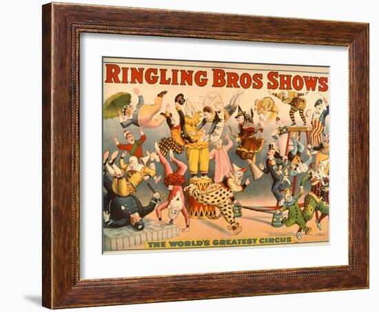 Circus Poster: Ringling Bros Shows - the World's Greatest Circus-null-Framed Giclee Print