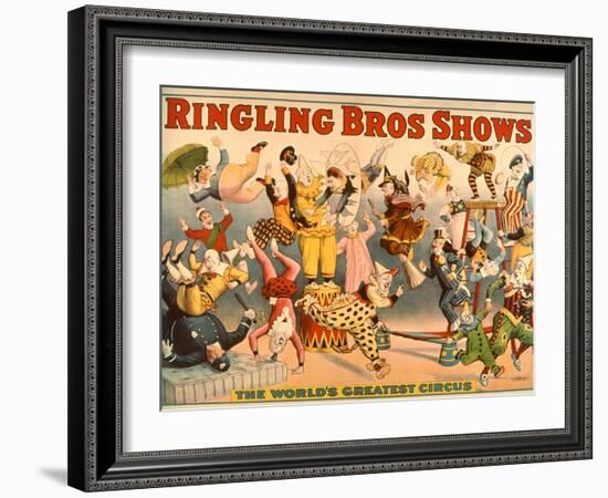 Circus Poster: Ringling Bros Shows - the World's Greatest Circus-null-Framed Giclee Print