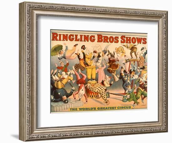 Circus Poster: Ringling Bros Shows - the World's Greatest Circus-null-Framed Giclee Print