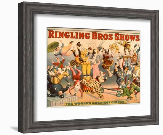 Circus Poster: Ringling Bros Shows - the World's Greatest Circus-null-Framed Giclee Print