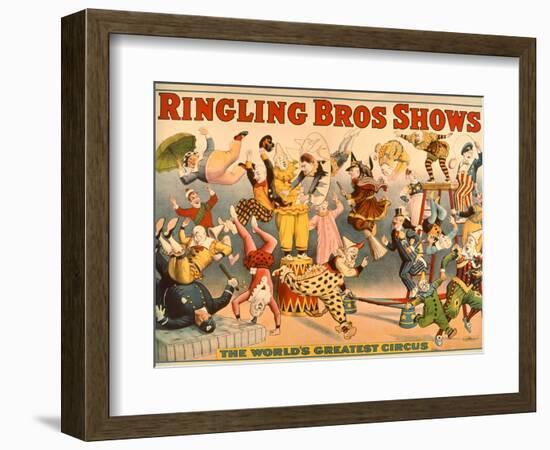 Circus Poster: Ringling Bros Shows - the World's Greatest Circus-null-Framed Giclee Print