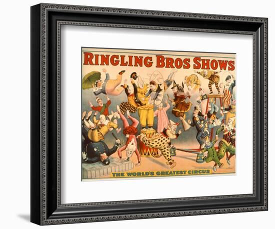 Circus Poster: Ringling Bros Shows - the World's Greatest Circus-null-Framed Giclee Print