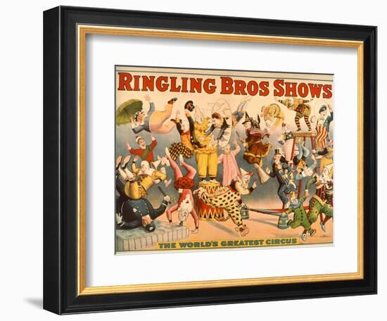 Circus Poster: Ringling Bros Shows - the World's Greatest Circus-null-Framed Giclee Print