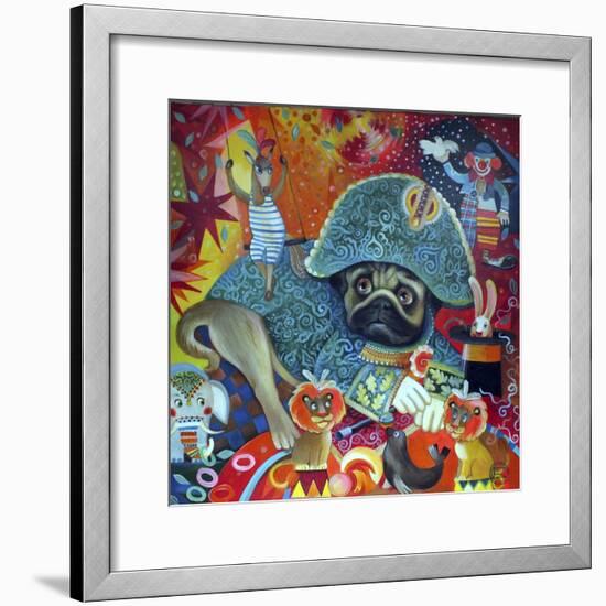 Circus Pug-Oxana Zaika-Framed Giclee Print