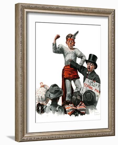 "Circus Strongman", June 3,1916-Norman Rockwell-Framed Giclee Print