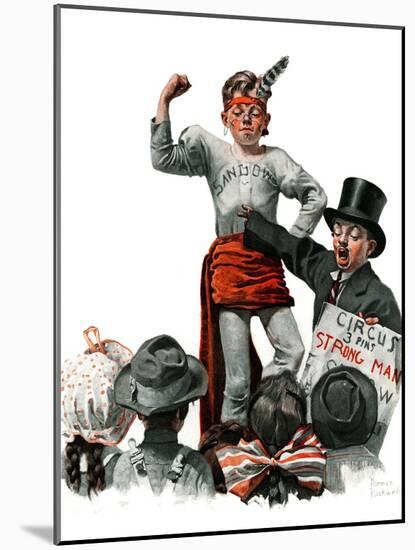 "Circus Strongman", June 3,1916-Norman Rockwell-Mounted Giclee Print