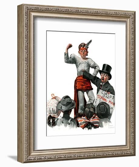 "Circus Strongman", June 3,1916-Norman Rockwell-Framed Giclee Print