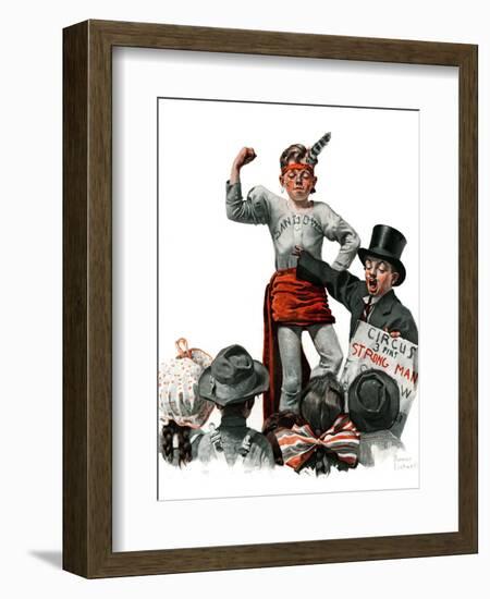 "Circus Strongman", June 3,1916-Norman Rockwell-Framed Giclee Print