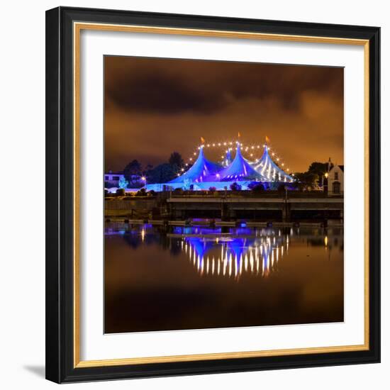 Circus Style Blue Tent At Night-rihardzz-Framed Photographic Print