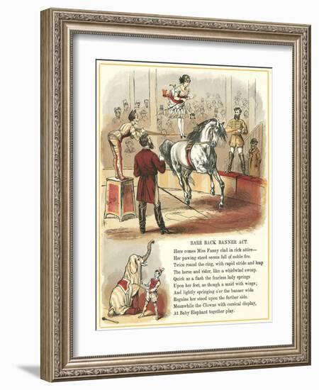 Circus Visit, Bare Back Banner Act-null-Framed Art Print