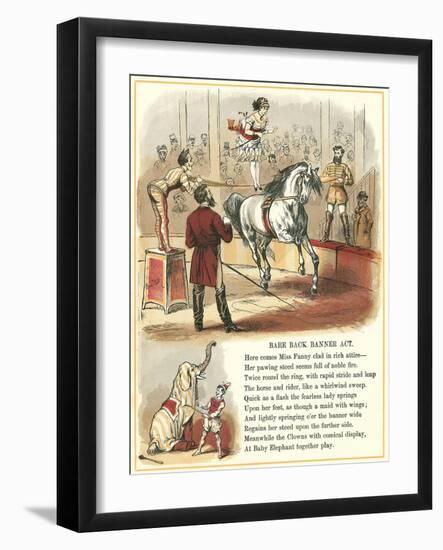 Circus Visit, Bare Back Banner Act-null-Framed Art Print