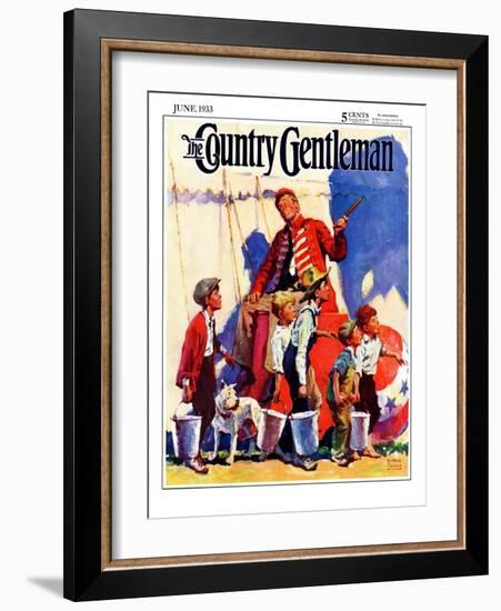 "Circus Work," Country Gentleman Cover, June 1, 1933-William Meade Prince-Framed Giclee Print