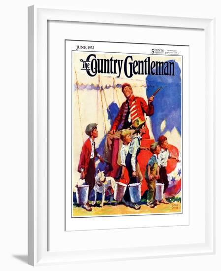 "Circus Work," Country Gentleman Cover, June 1, 1933-William Meade Prince-Framed Giclee Print