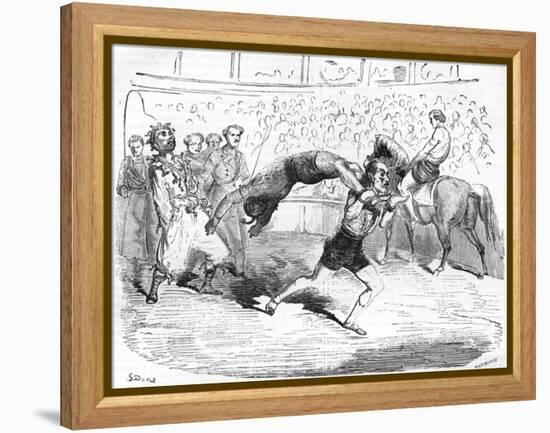 Cirque Napoleon Clowns-Gustave Doré-Framed Stretched Canvas