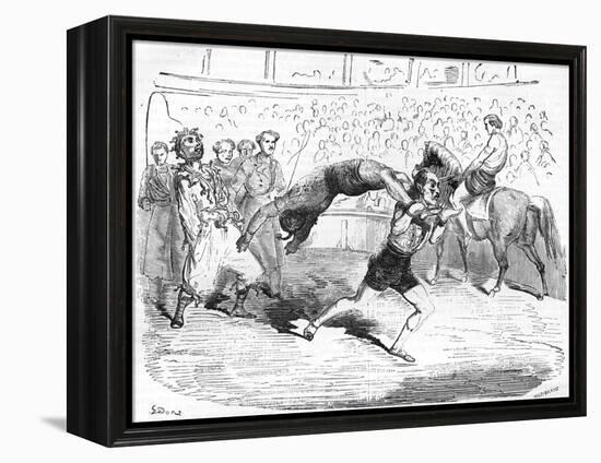 Cirque Napoleon Clowns-Gustave Doré-Framed Stretched Canvas