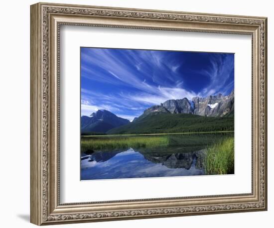 Cirrus Clouds Over Waterfowl Lake, Banff National Park, Alberta, Canada-Janis Miglavs-Framed Photographic Print