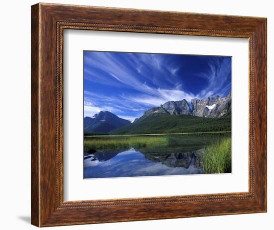 Cirrus Clouds Over Waterfowl Lake, Banff National Park, Alberta, Canada-Janis Miglavs-Framed Photographic Print