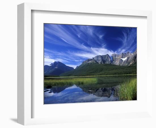 Cirrus Clouds Over Waterfowl Lake, Banff National Park, Alberta, Canada-Janis Miglavs-Framed Photographic Print