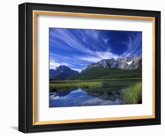 Cirrus Clouds Over Waterfowl Lake, Banff National Park, Alberta, Canada-Janis Miglavs-Framed Photographic Print