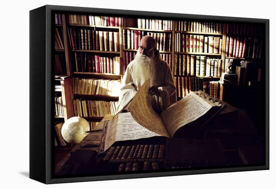 Cistercian Monastery, Notre Dame De Melleray, Library-null-Framed Premier Image Canvas